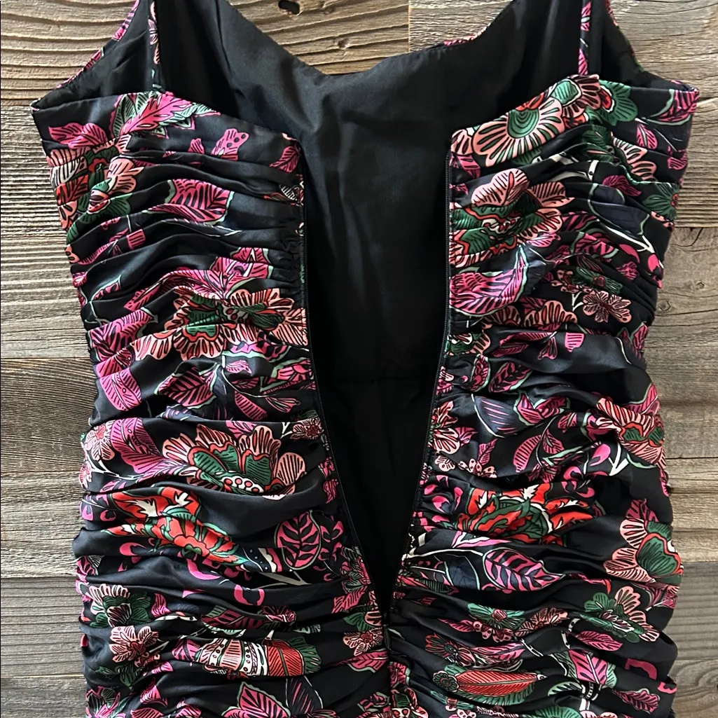 Hutch Tisha Black Floral Tiered Ruched Maxi Dress Size 2 NWT - Image 9