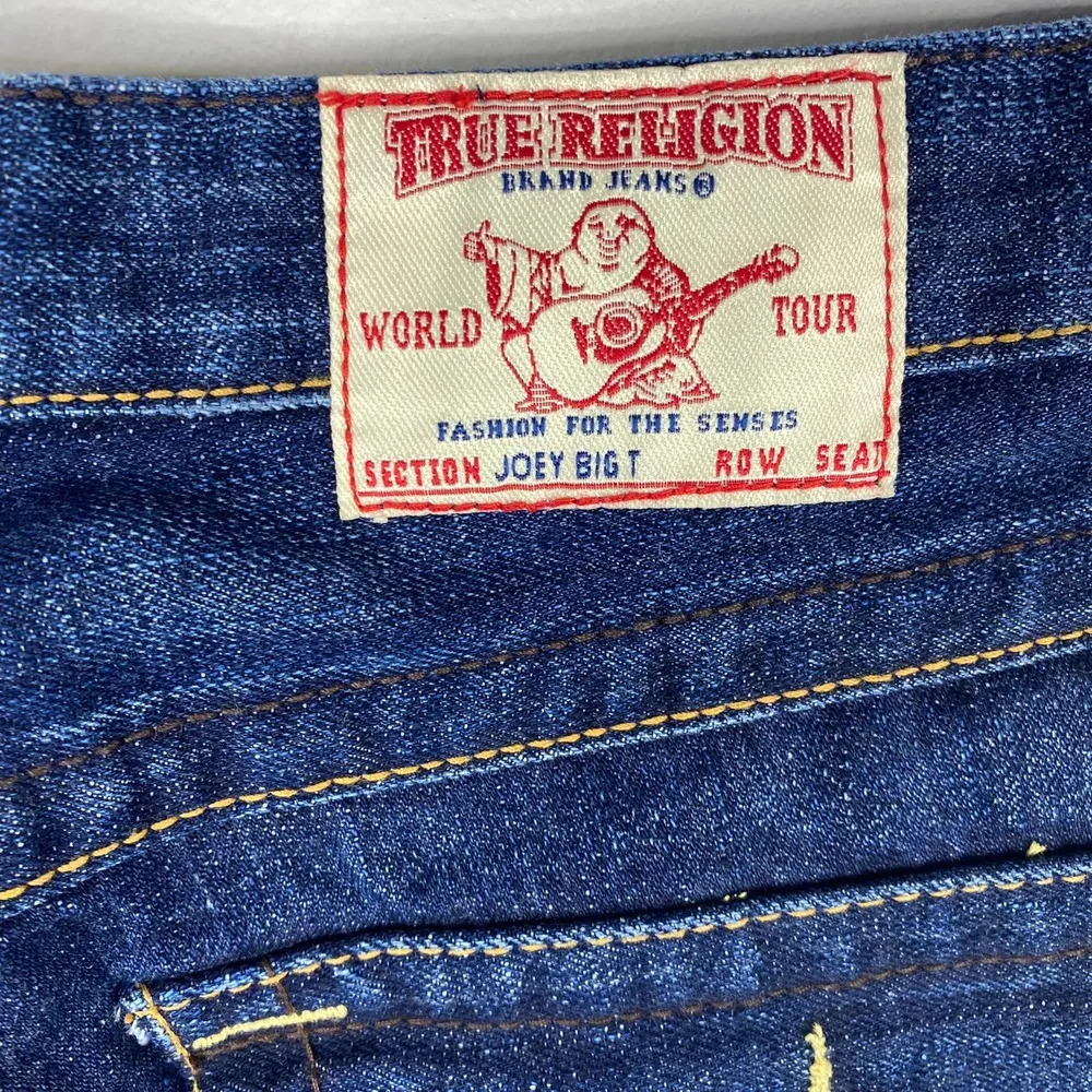 True Religion Joey Big T Flair Back Button Flap Low Rise Dark Wash Jeans Size 29 - Image 9
