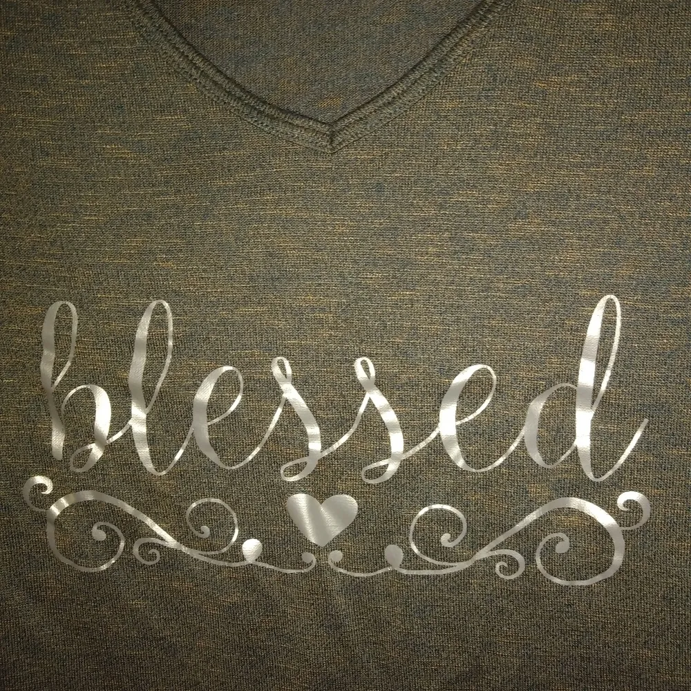 FG L Olive Gold BLESSED Long Sleeved Top - Image 3