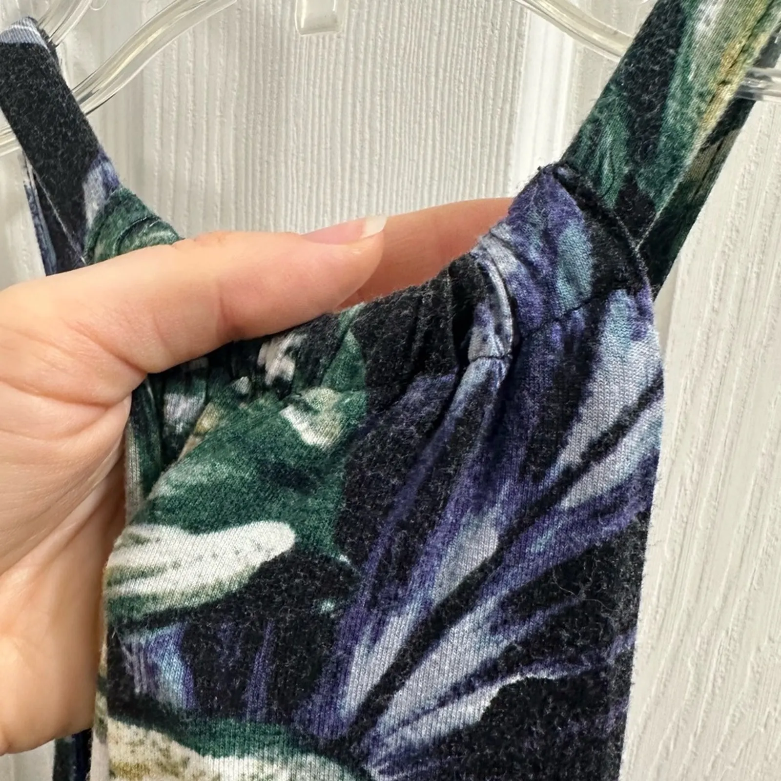 Cynthia Rowley Black Tropical Leaf Floral Soft Midi Dress XS/ S Retro w Pockets - Image 5