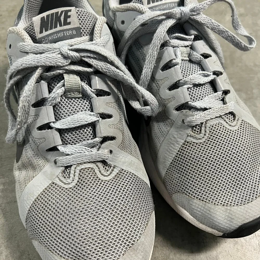 Nike US 6.5 Downshifter 8 Womens Gray White Running Sneaker Shoes AQ4180-002 - Image 2