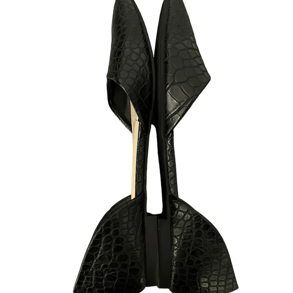 Jones New York Signature Seneca D’Orsay Slide In Faux Croc Black Flats 7M - Image 6