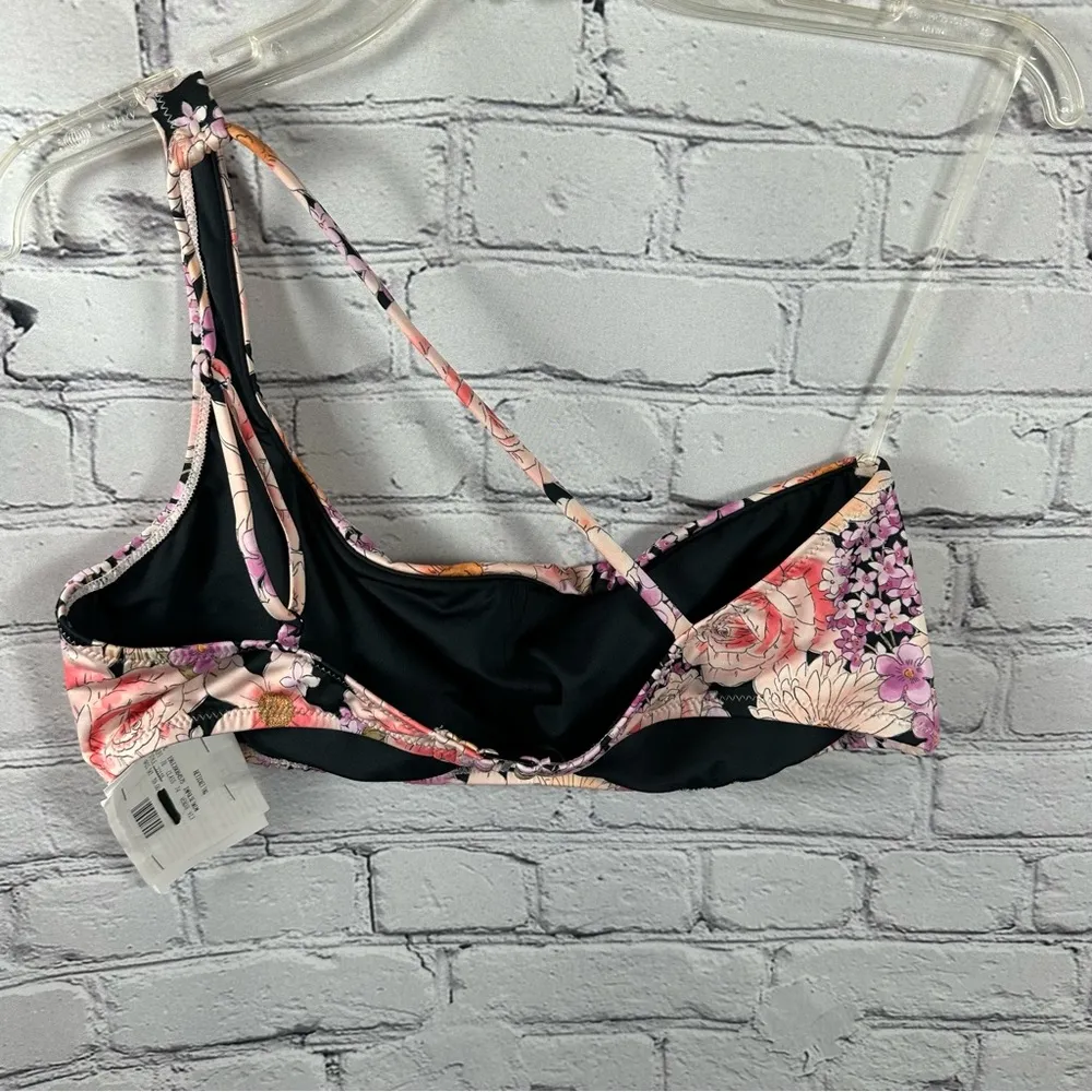 Sanctuary Swim Petal Pusher One Shoulder Bikini Top Asymmetrical Floral L NWT - Image 4