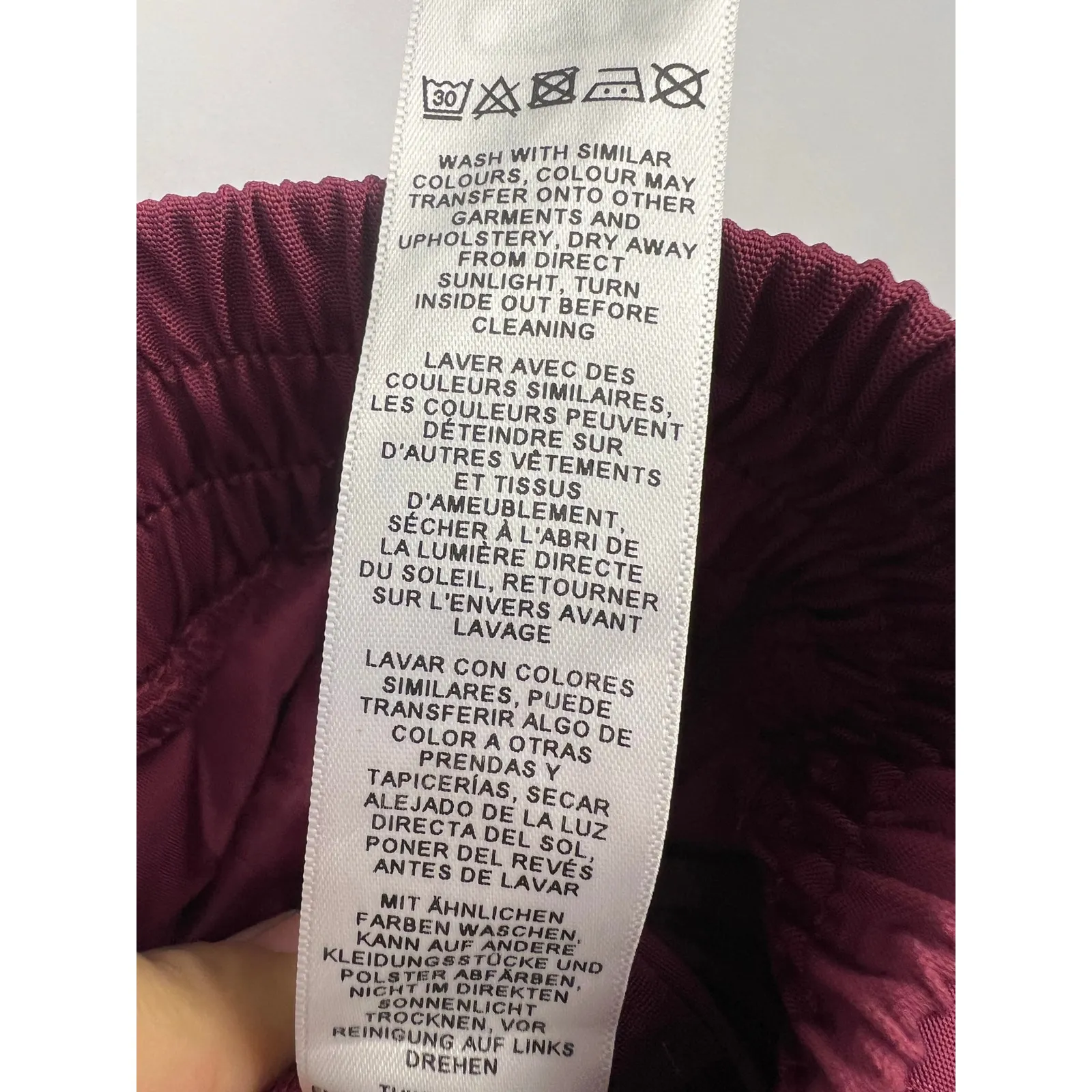 ASOS Ruffle Tapered Pants, Wine Red, 100% Polyester, Statement Joggers Lounge - Image 12