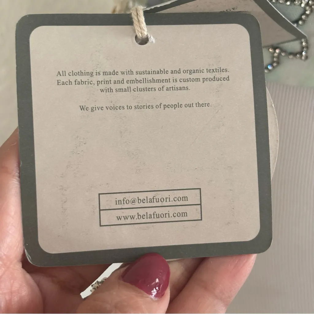 La Fouri Elegant Mint Embroidered Crop Top Green Size M - Image 8