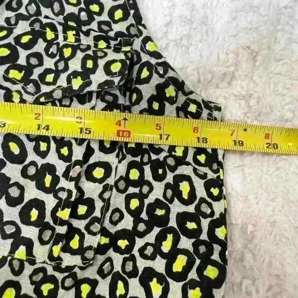 PLAZZA DEL TEMPIO Made in Italy 100% Linen Midi Dress Cheetah Print Sz S NWT Tan - Image 8