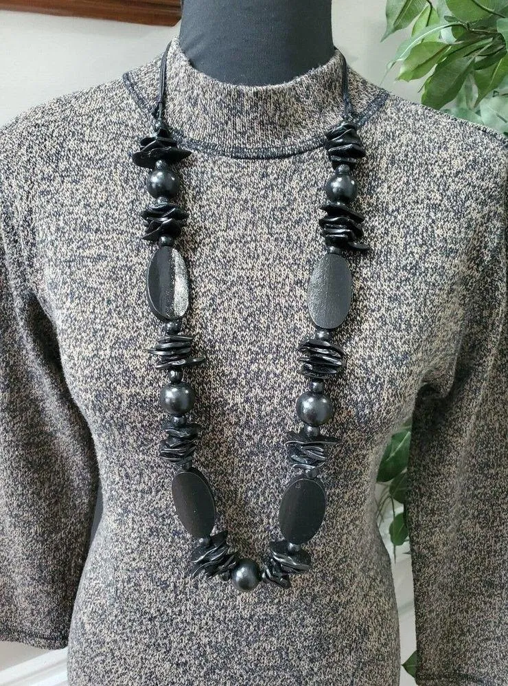 Coldwater Creek Gray Cotton Long Sleeve Mock Neck Knee Length Sweater Dress PXS - Image 2