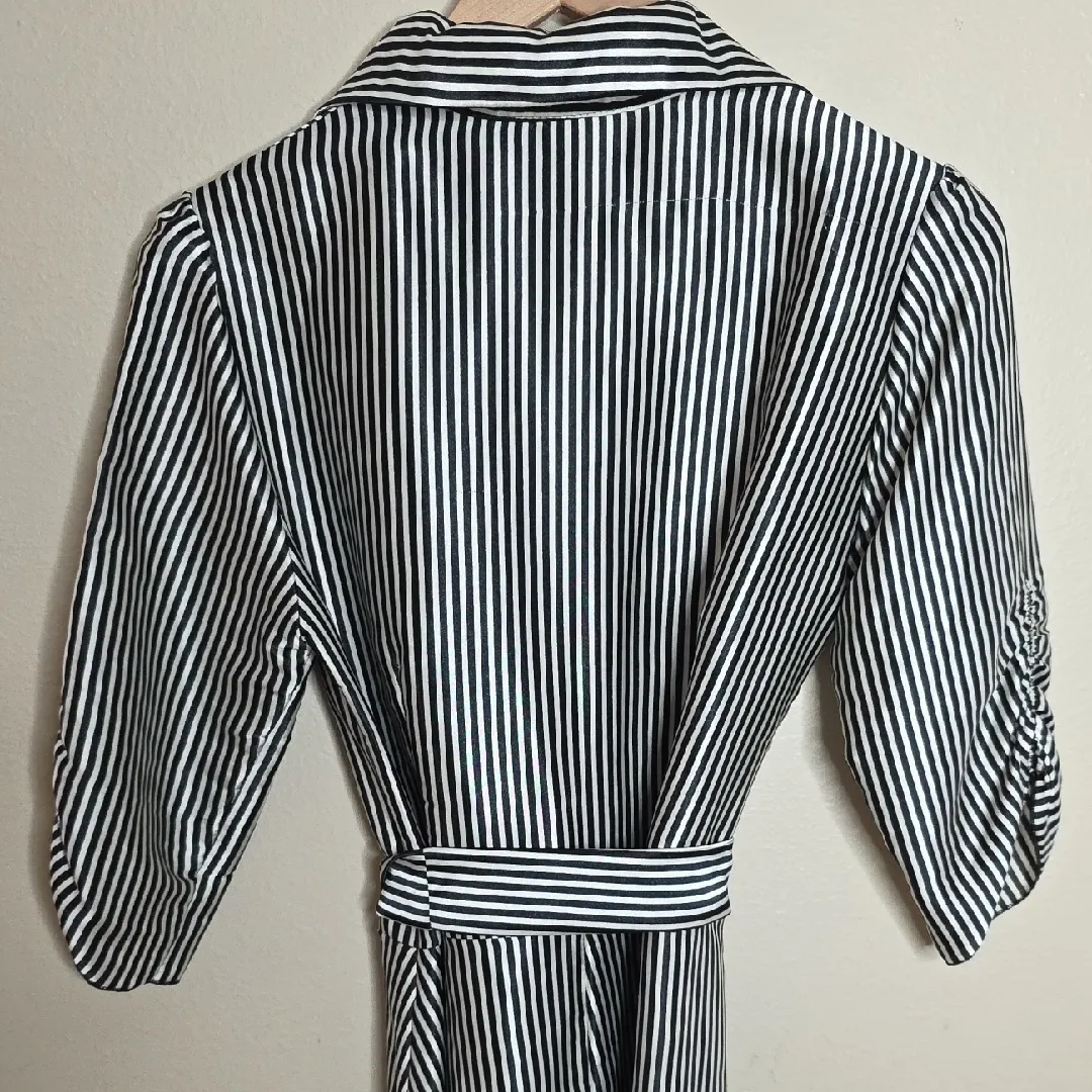Cherish Dress Button Up Striped Midi Size Large - Image 5