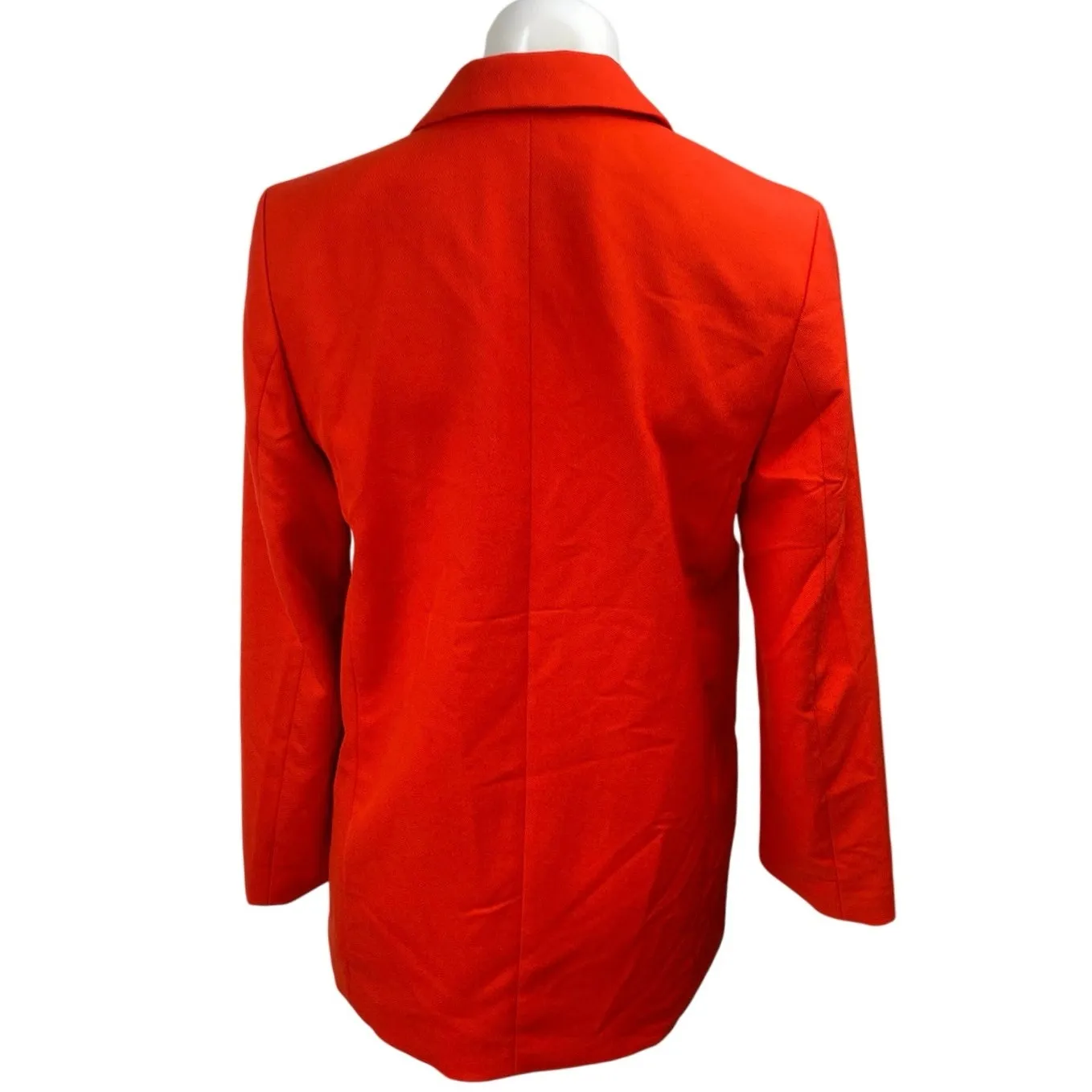 H&M Women's Red Double Breasted Long Sleeve Notch Lapel Blazer Coat Jacket Sz XS - Image 2