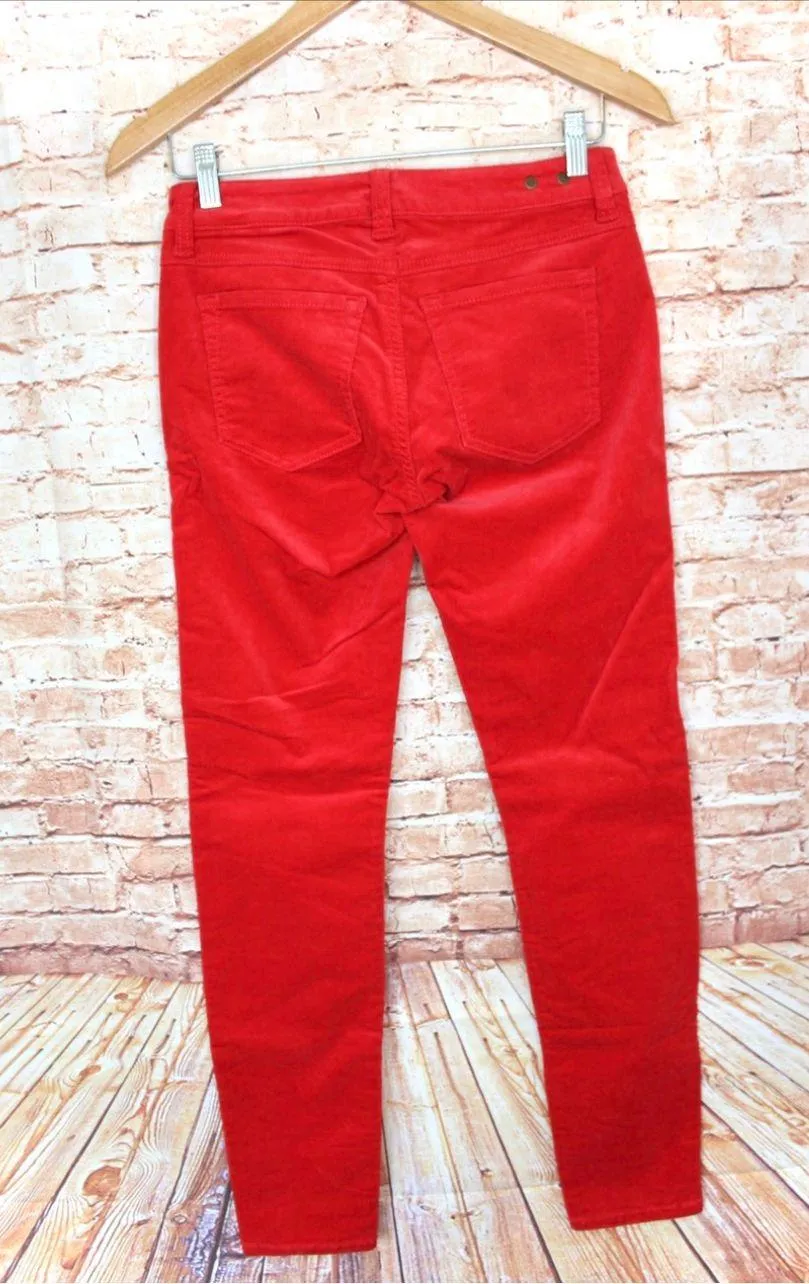 Jeans | Red Corduroy Skinny Fit Pants - Image 7