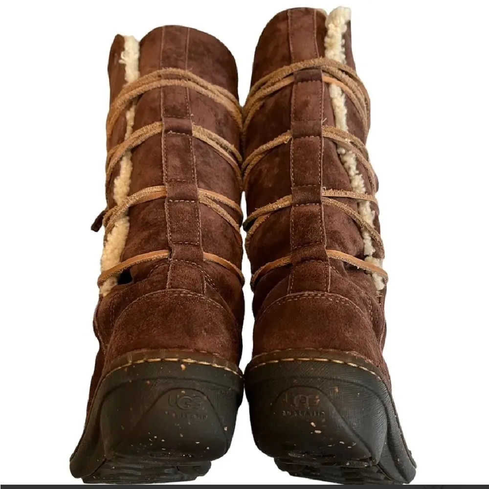 UGG Australia Surfcat Shearling Tall Suede BOOTS 5158 size 8 brown - Image 9