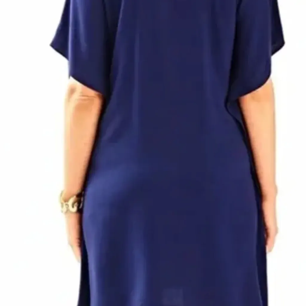 EUC LILLY PULITZER SIZE SMALL-MEDIUM CHAI CAFTAN TRUE NAVY
*EMBROIDERED* TASSELS - Image 3