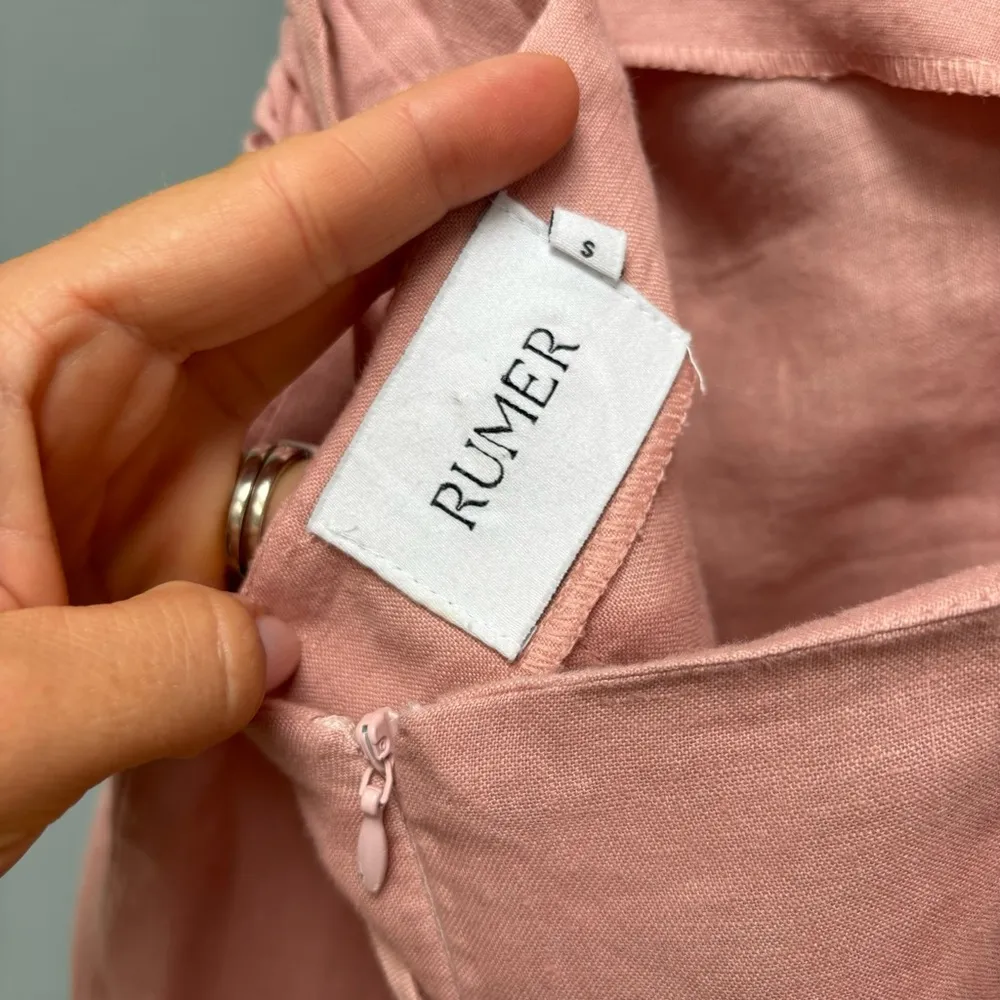 Revolve Rumer The Label LouLou Maxi Linen Dress Cutout S Dusty Pink - Image 11