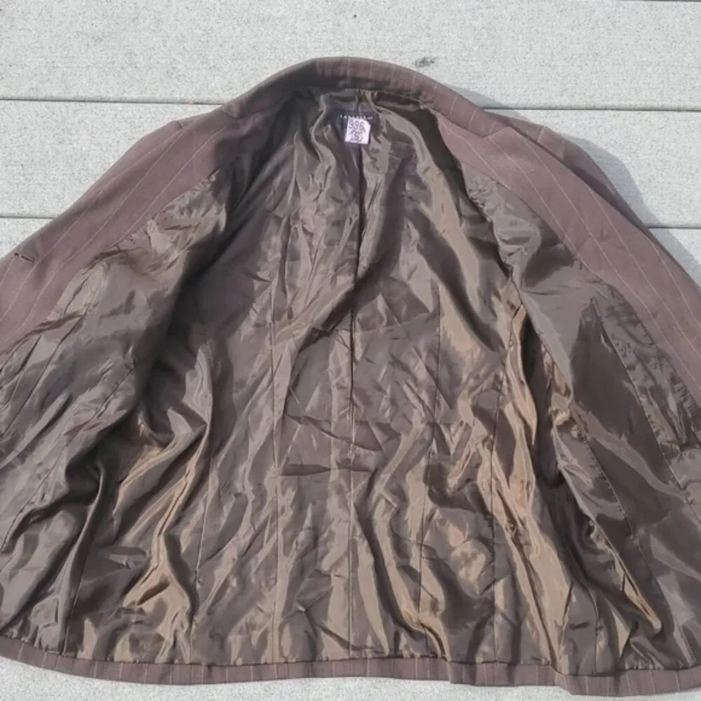 Rafaella  Padded Shoulder Pinstripe Blazer Jacket - Image 8