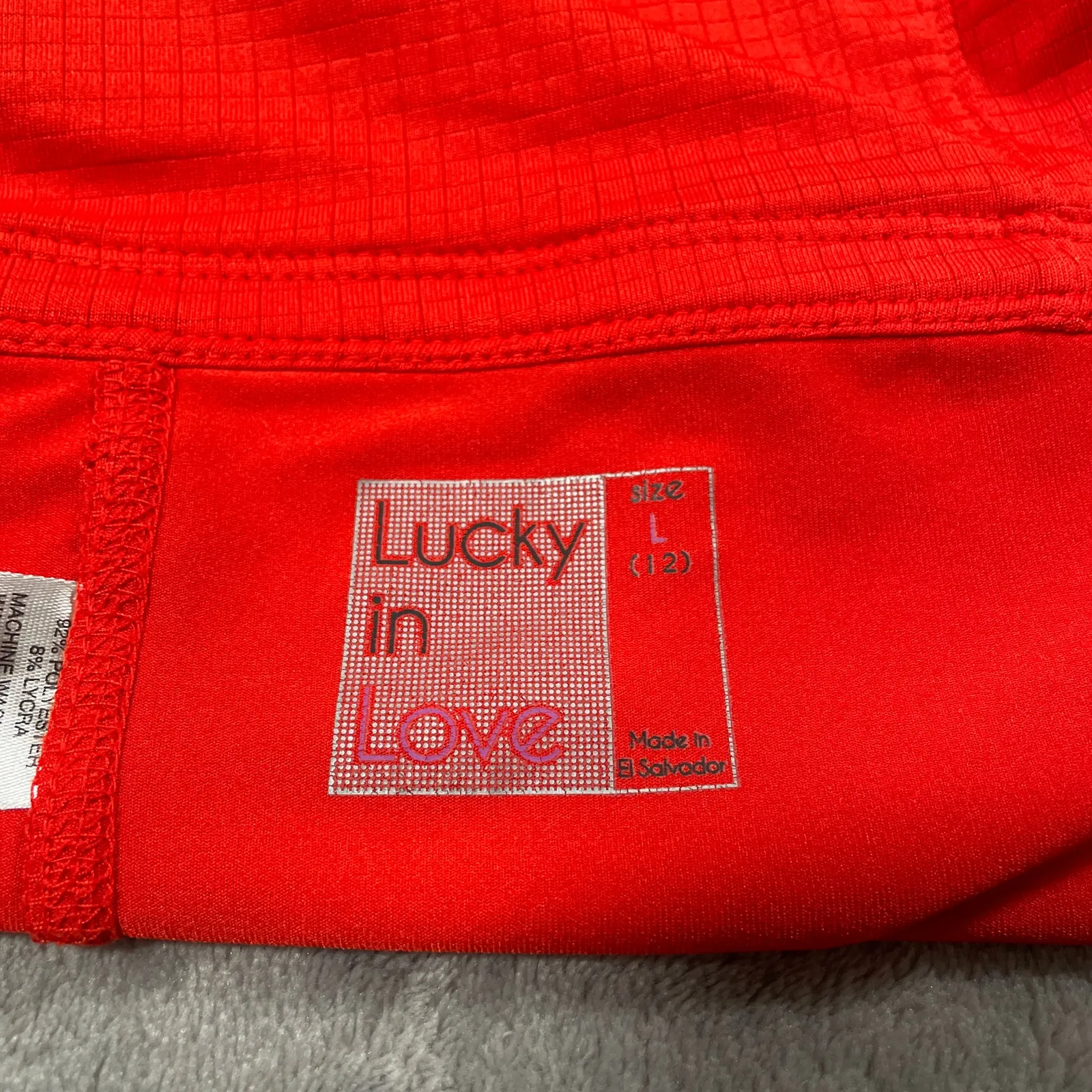 Lucky in Love Skort Large Red Pickleball Tennis Activewear Sporty Athleisure - Image 3