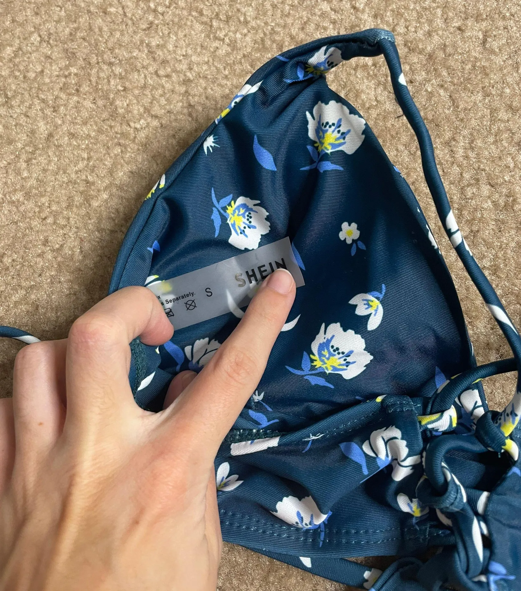 Floral Blue Green Bikini Top - Image 3