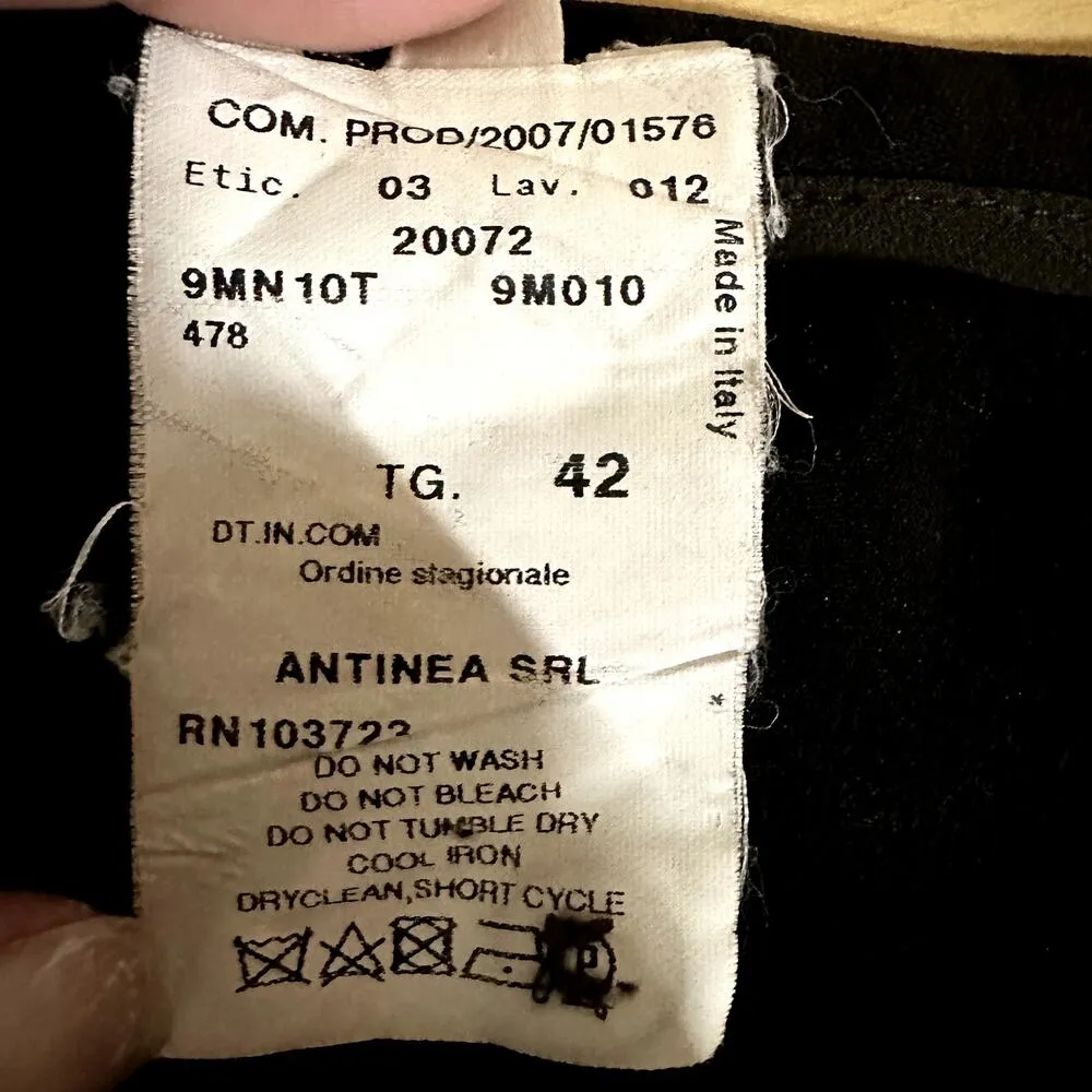 Armani Collezioni Pencil Skirt Front Side Slit Straight 100% Wool Brown 6 - Image 4