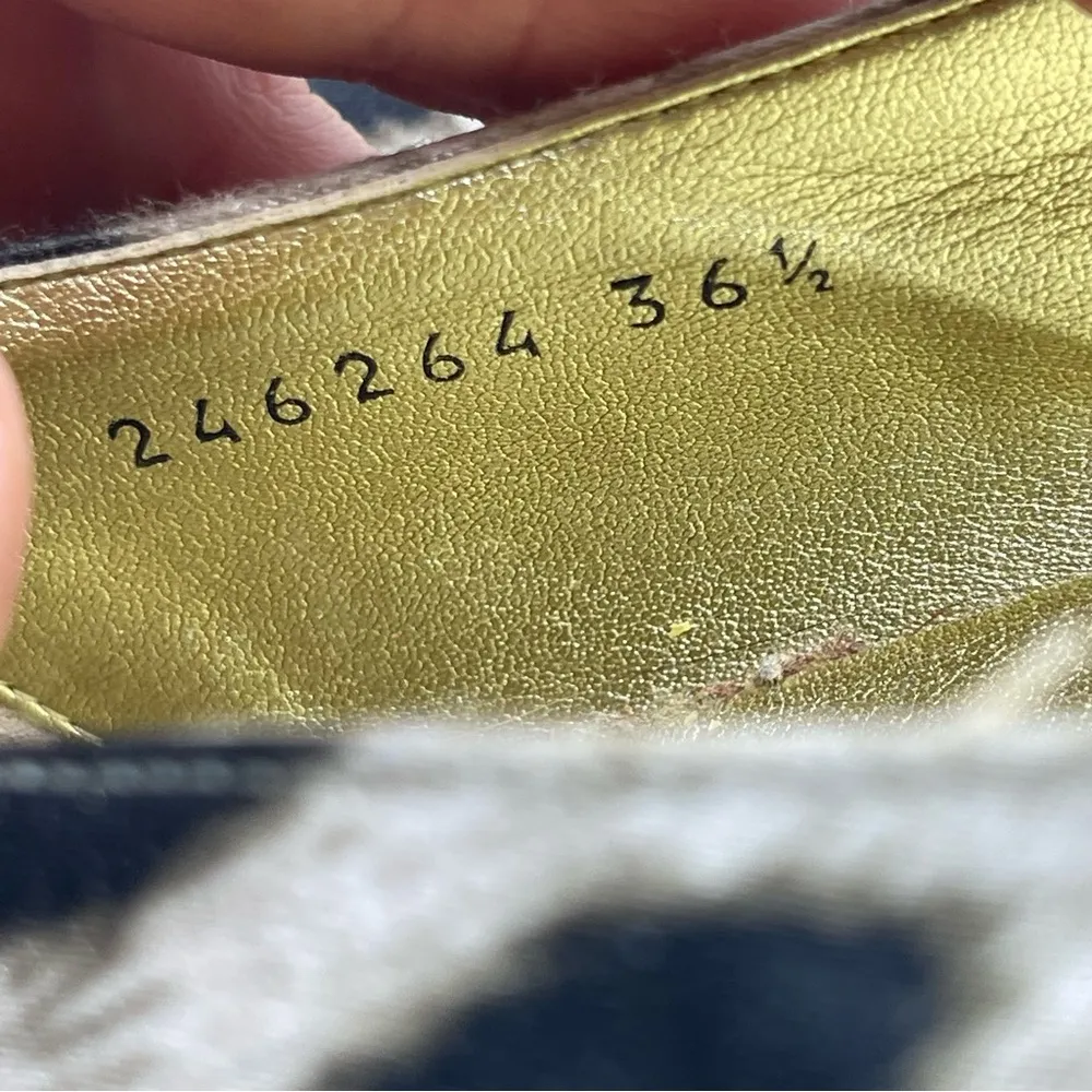 Stella McCartney Satin Leopard Print Wedges Size 36.5 6 - Image 7