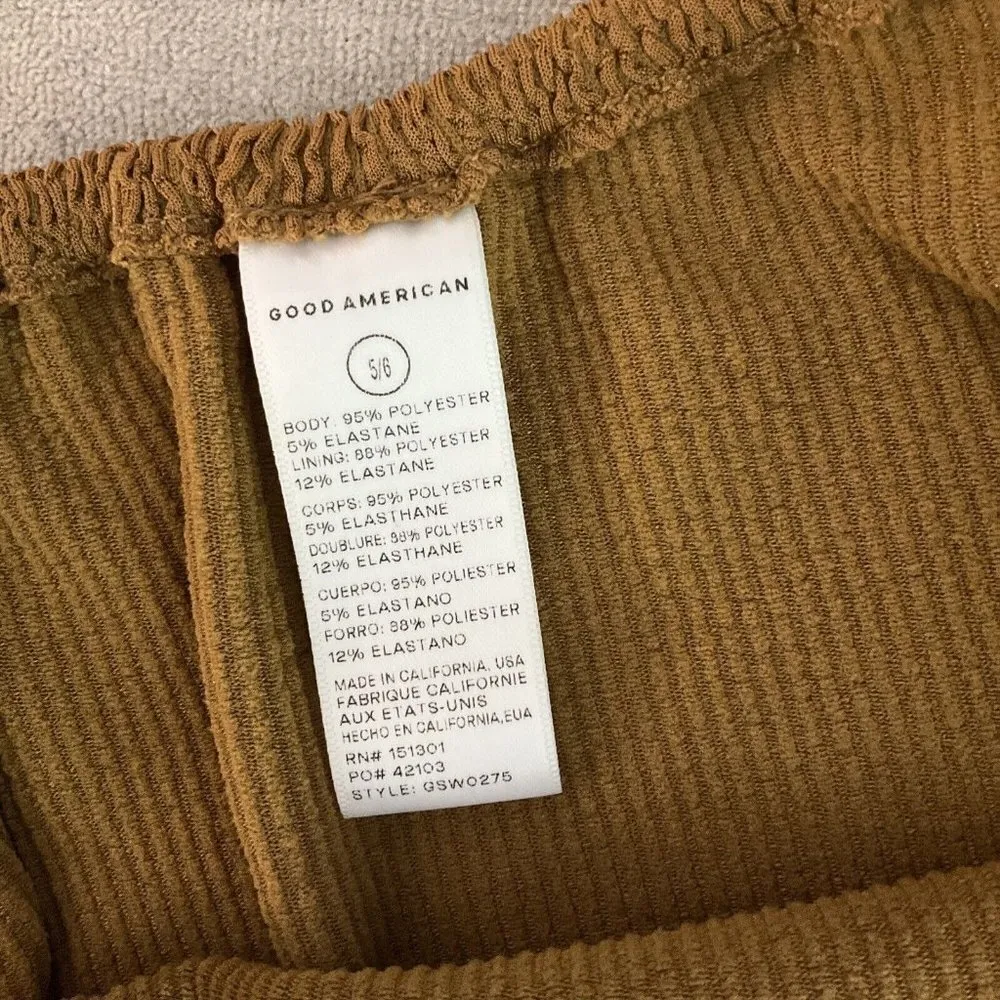 Good American  Tiny Ties Always Fits Crinkle Bikini Bottom 2X 3X 5/6 Bronze - Image 6