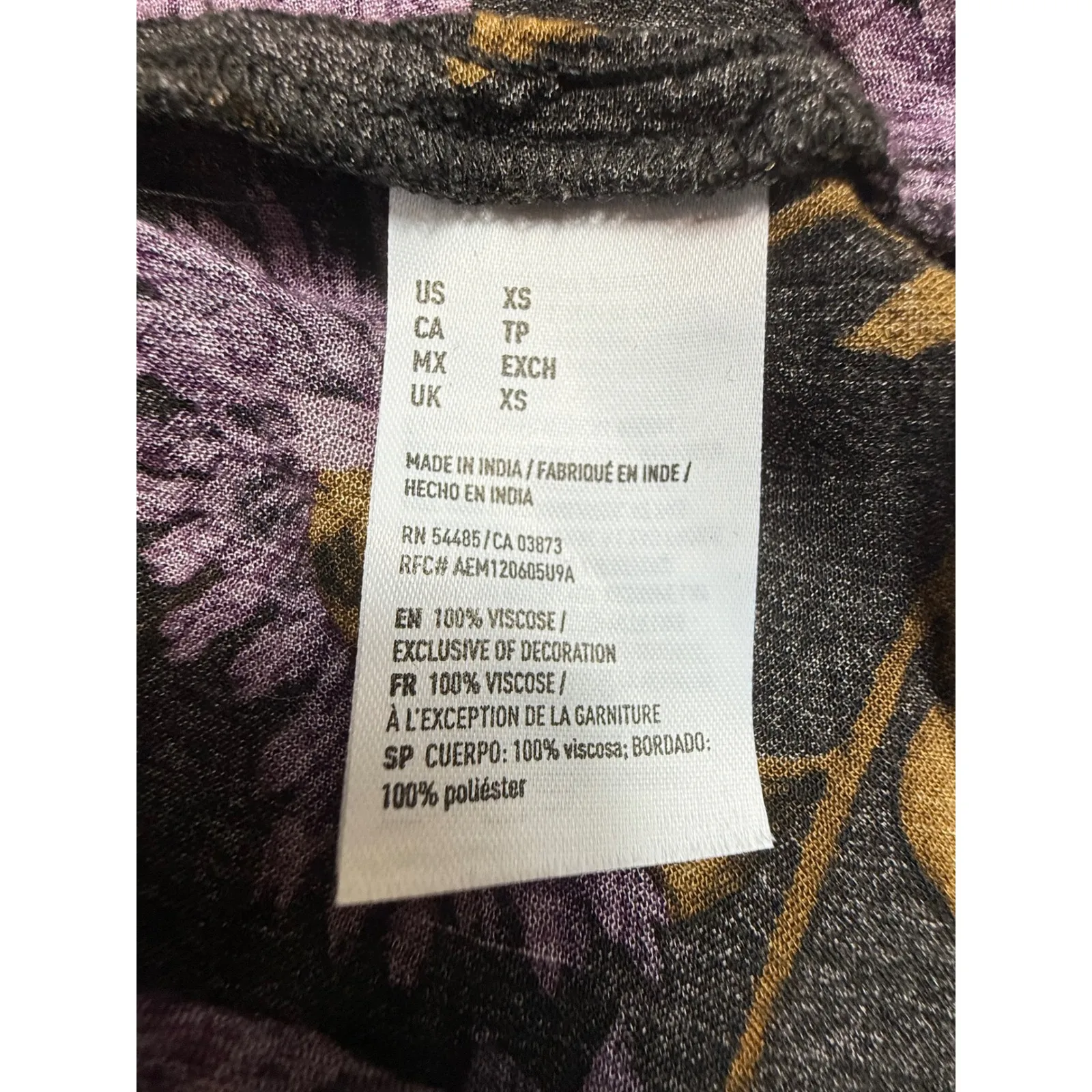 American Eagle Outfitters Floral Babydoll Top Sleeveless Black Purple XS‎ - Image 6