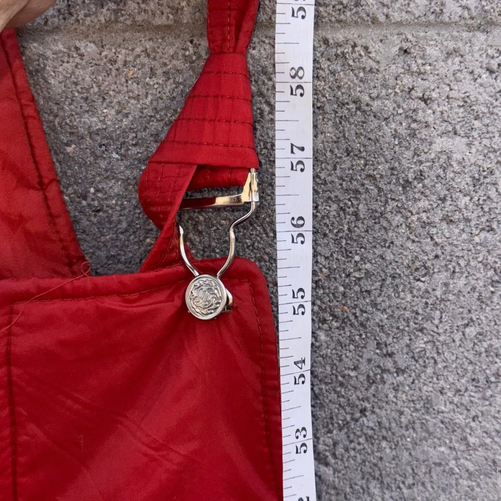 Vintage JCPenney Red Ski Bib Snowsuit Winter Overalls women's XL - Image 7