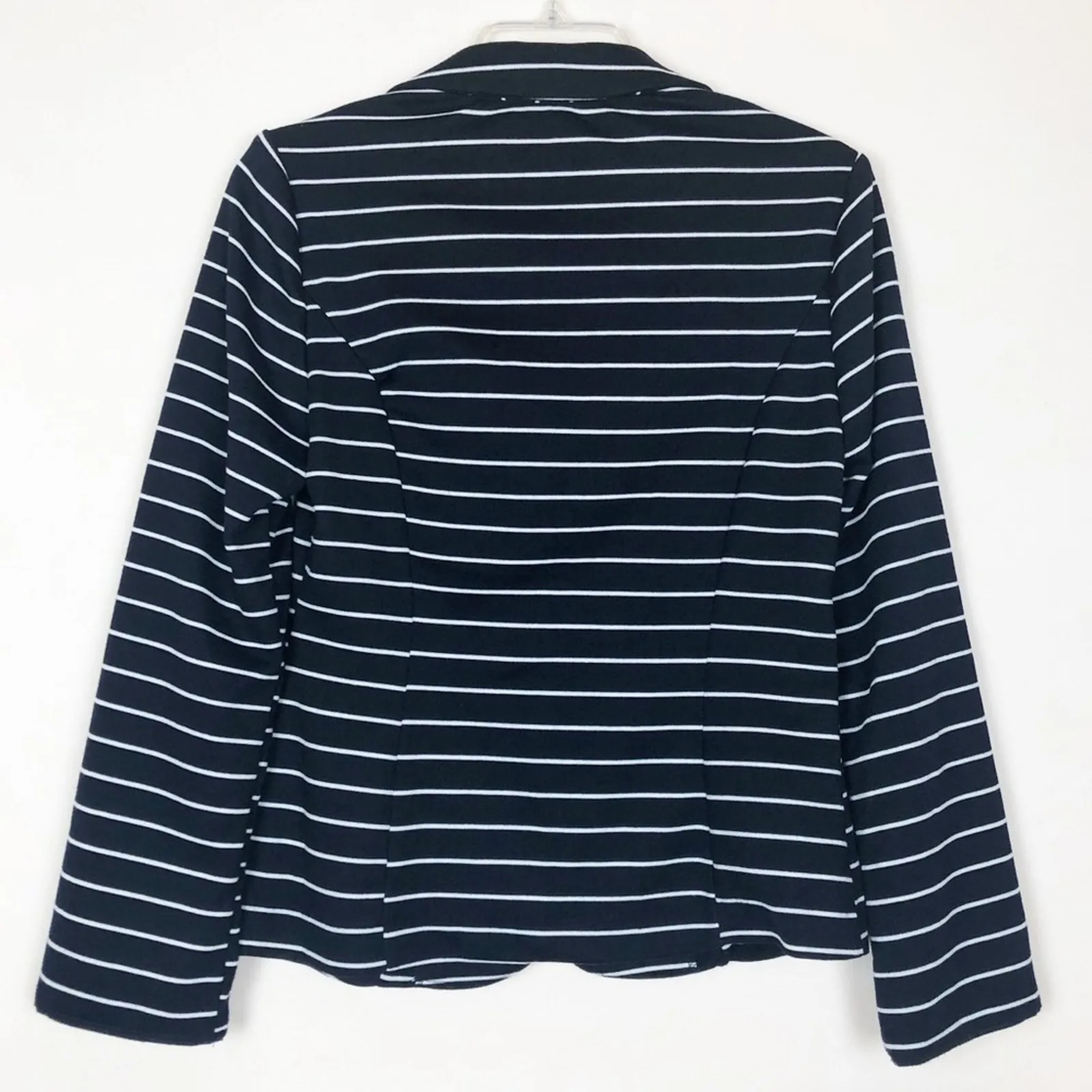 Stooshy Striped Blue White Button Front Blazer Juniors Medium Size undefined - Image 2