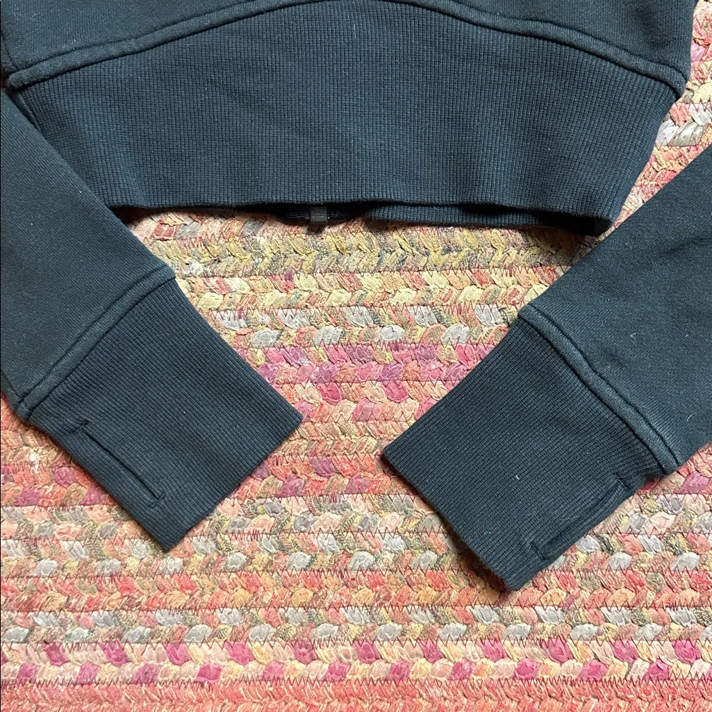 LULULEMON BLACK CROP SCUBA FULL ZIP HOODIE - Image 4