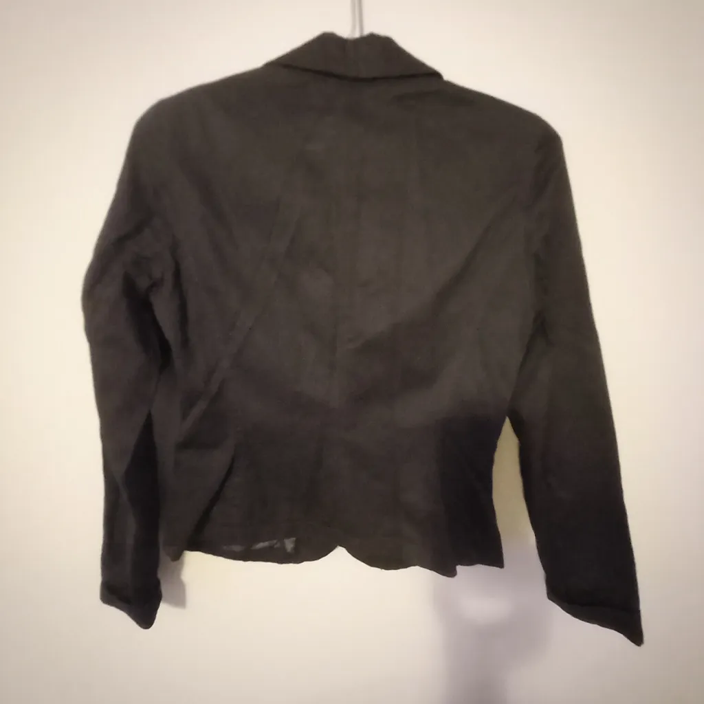 Calvin Klein Jeans Logo S Cotton Pressed Academia Waist Denim Blazer in Black - Image 6