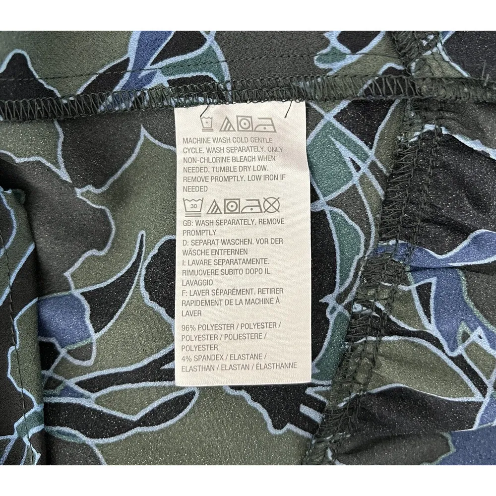 Logo by Lori Goldstein Shirt Women XXS Green Blue Floral Peplum Flower Bloomcore - Image 8