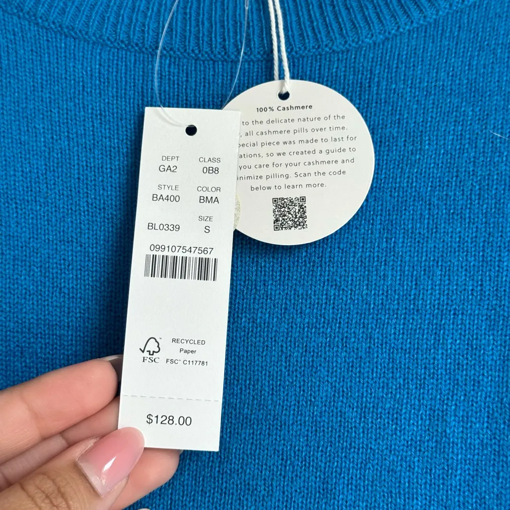 NWT J.Crew cashmere classic-fit crewneck sweater, size S - Image 6