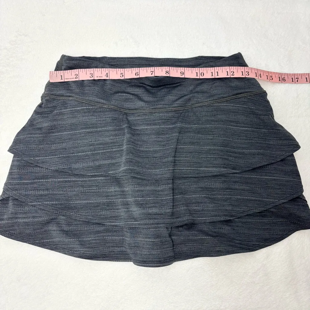 Athleta Gray Swagger Tiered Ruffle Athletic Skirt Tennis Skort Size S - Image 6
