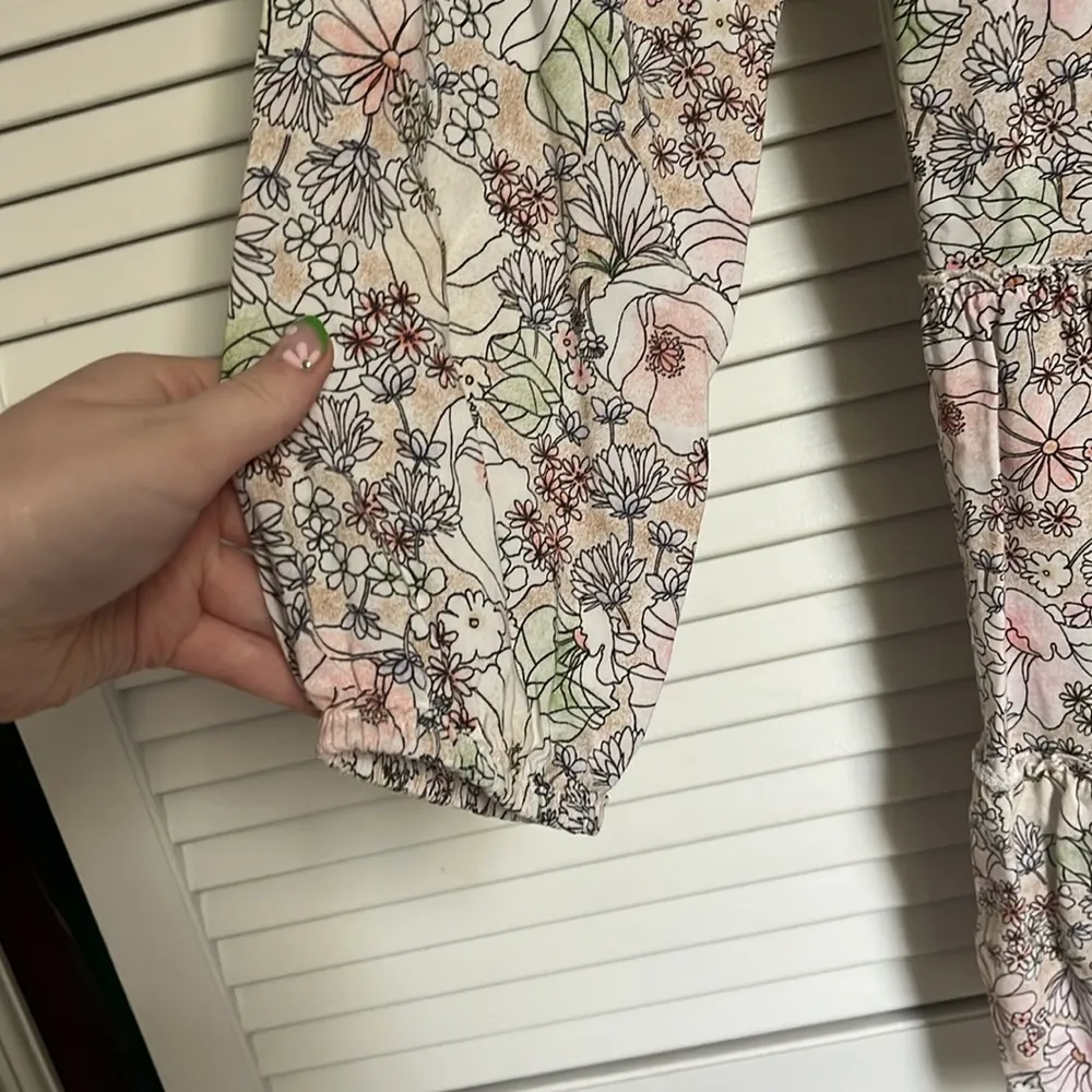 Arizona Cream Floral Sundress 3/4 Sleeve Scoop Neck - Image 4