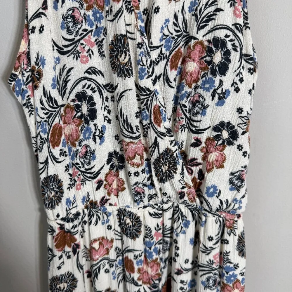 American Eagle Floral Wrap Ruffle Maxi Dress Women's Small Bohemian Tassle Flowy - Image 8