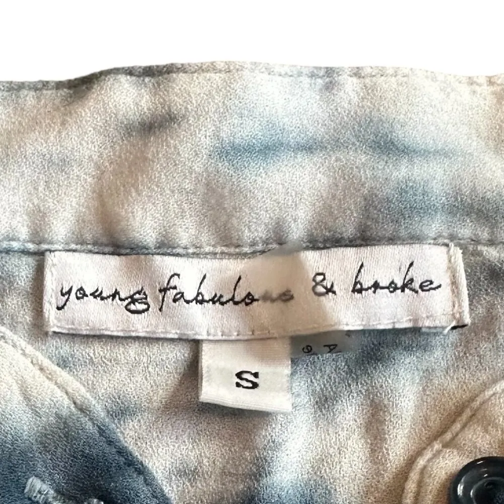 Young Fabulous & Broke Tie Dye Romper Long Sleeve Shorts Size Small Women's - Image 10