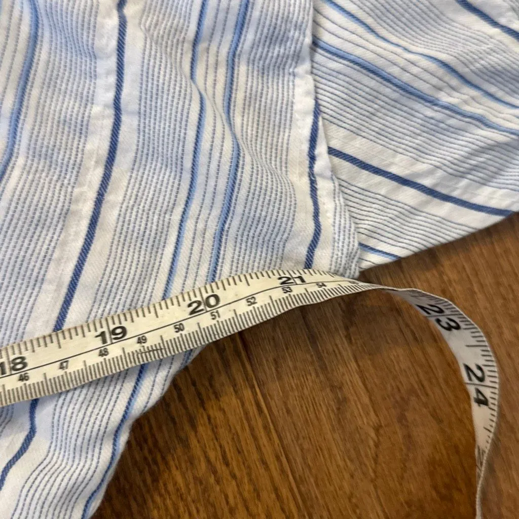 Rebecca Taylor blue striped directional stripe midi dress size 4 - Image 13