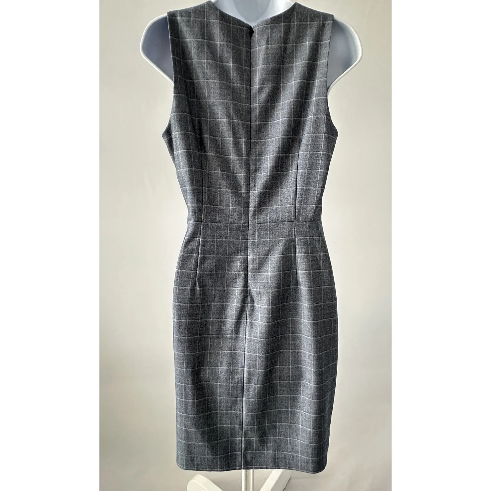 Women's Sz: 4 Banana Republic Navy Glen Check Sheath Academia Office Prep (b50) - Image 3