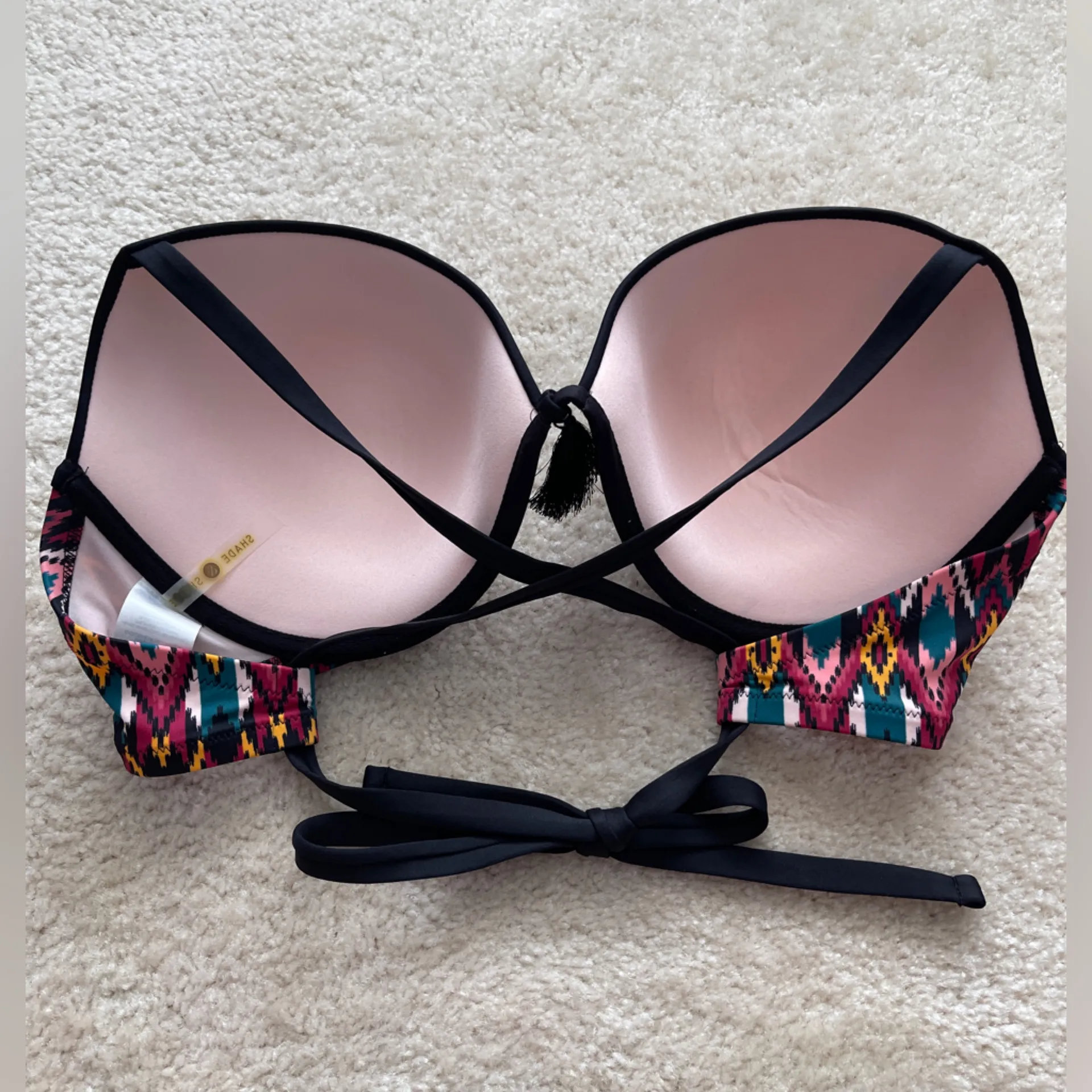 Shade & Shore Multicolor Southwest Pattern Bikini Top with Black Straps - Image 4
