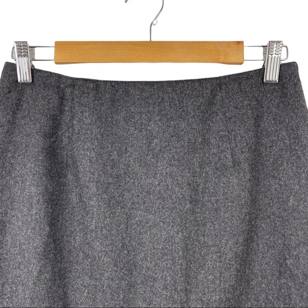 Ralph Lauren Charcoal Gray 100% Wool Mini Pencil Skirt Lined Side Zipper Size 10 - Image 4