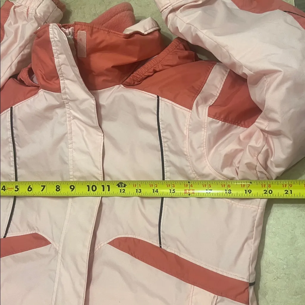 Retro 3 in 1 winter snow coat fleece warm winter pink size 14/16 or XS - Image 13