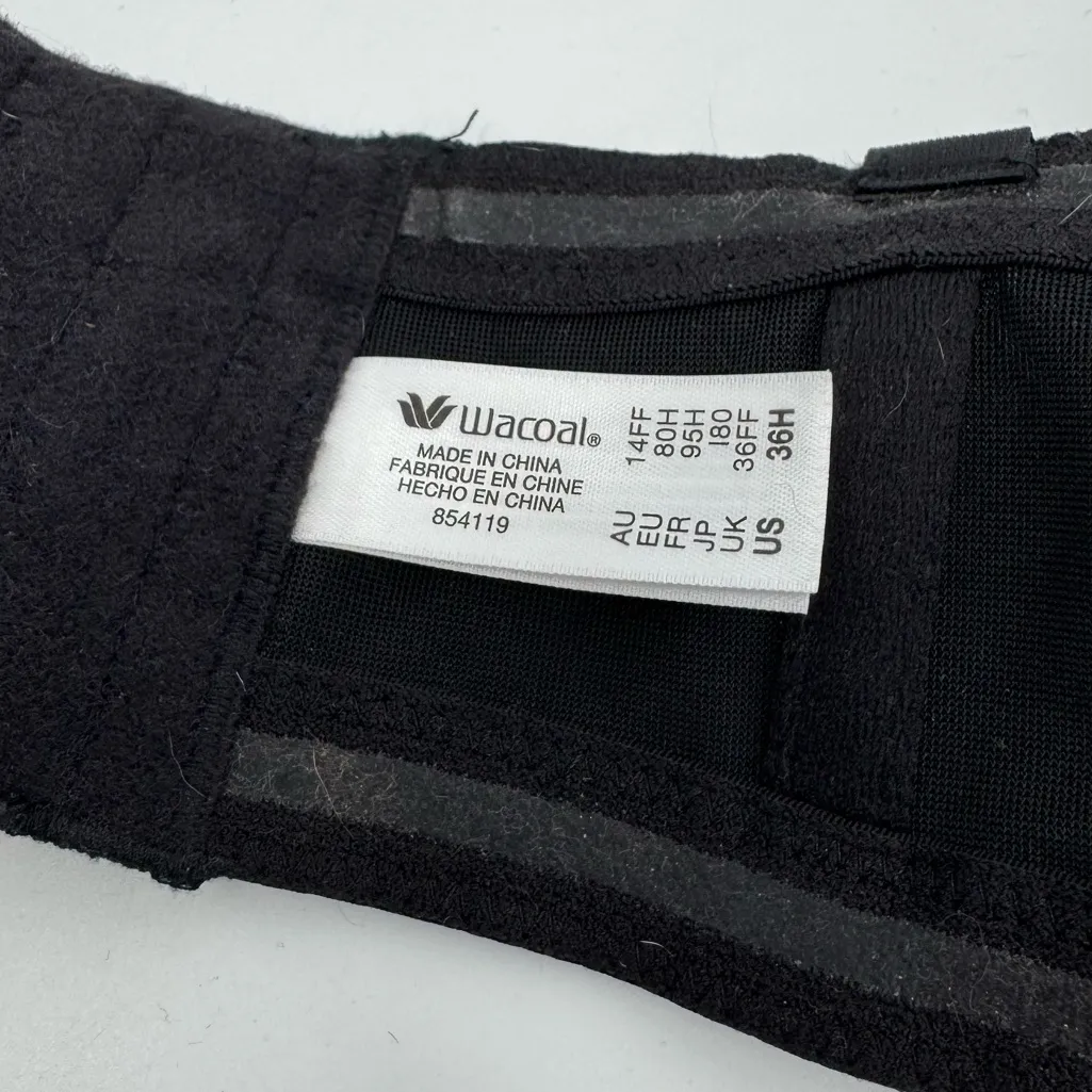 WACOAL Red Carpet Full Figure Underwire Strapless Bra 854119 Black Sz 36H - Image 7