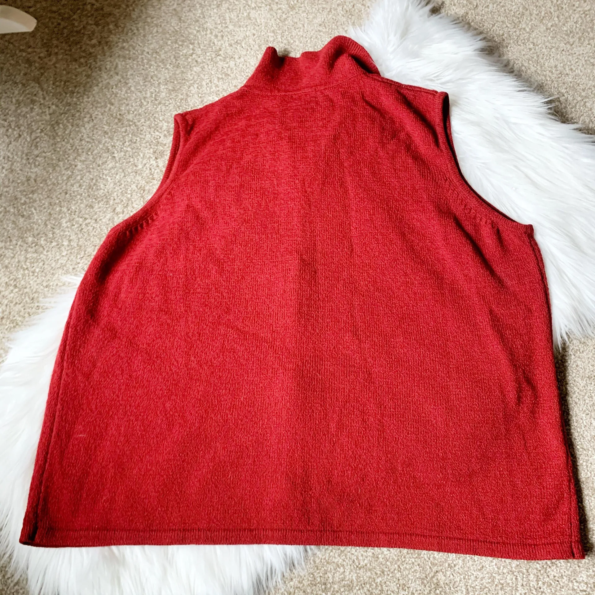 Allison Daley Cat Sweater Vest Red 2X - Image 2