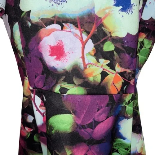 BETSEY JOHNSON Floral Scuba Fit &‎ Flare Dress EUC Size 10 - Image 4