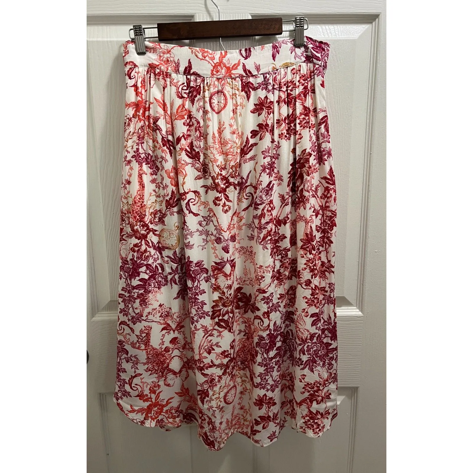 Anthropologie Maeve Staycation Midi Flowy Skirt Size X-Small Floral Modern Boho - Image 5
