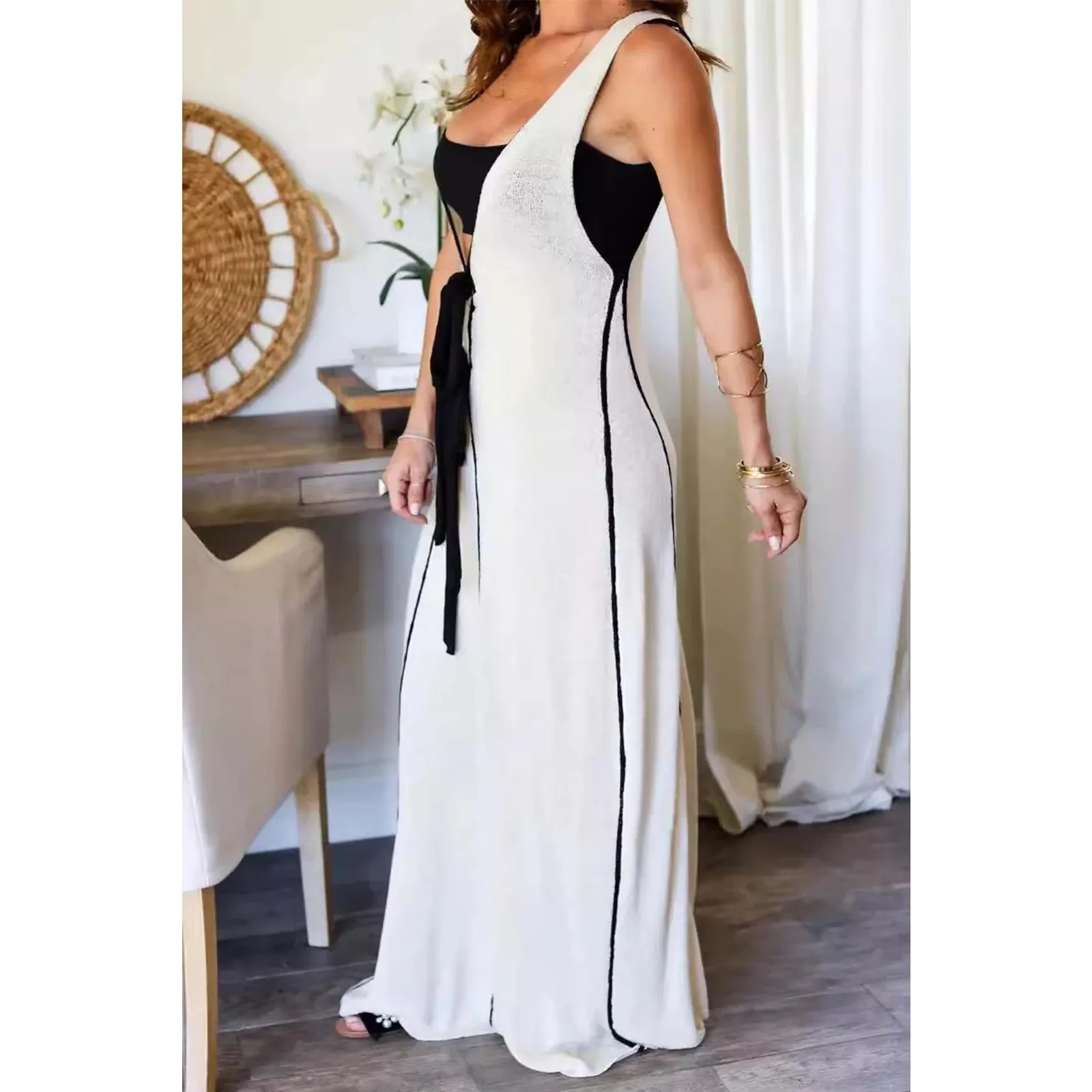 Amable By Mable Sweater swim coverup/dress size small Black - Image 3