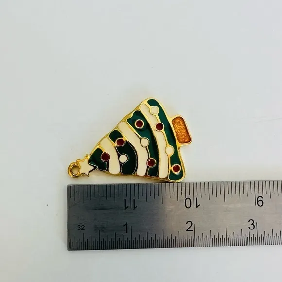 Wallace Silver Smiths Christmas Tree Ornament Pendant‎ Vintage Gold - Image 4