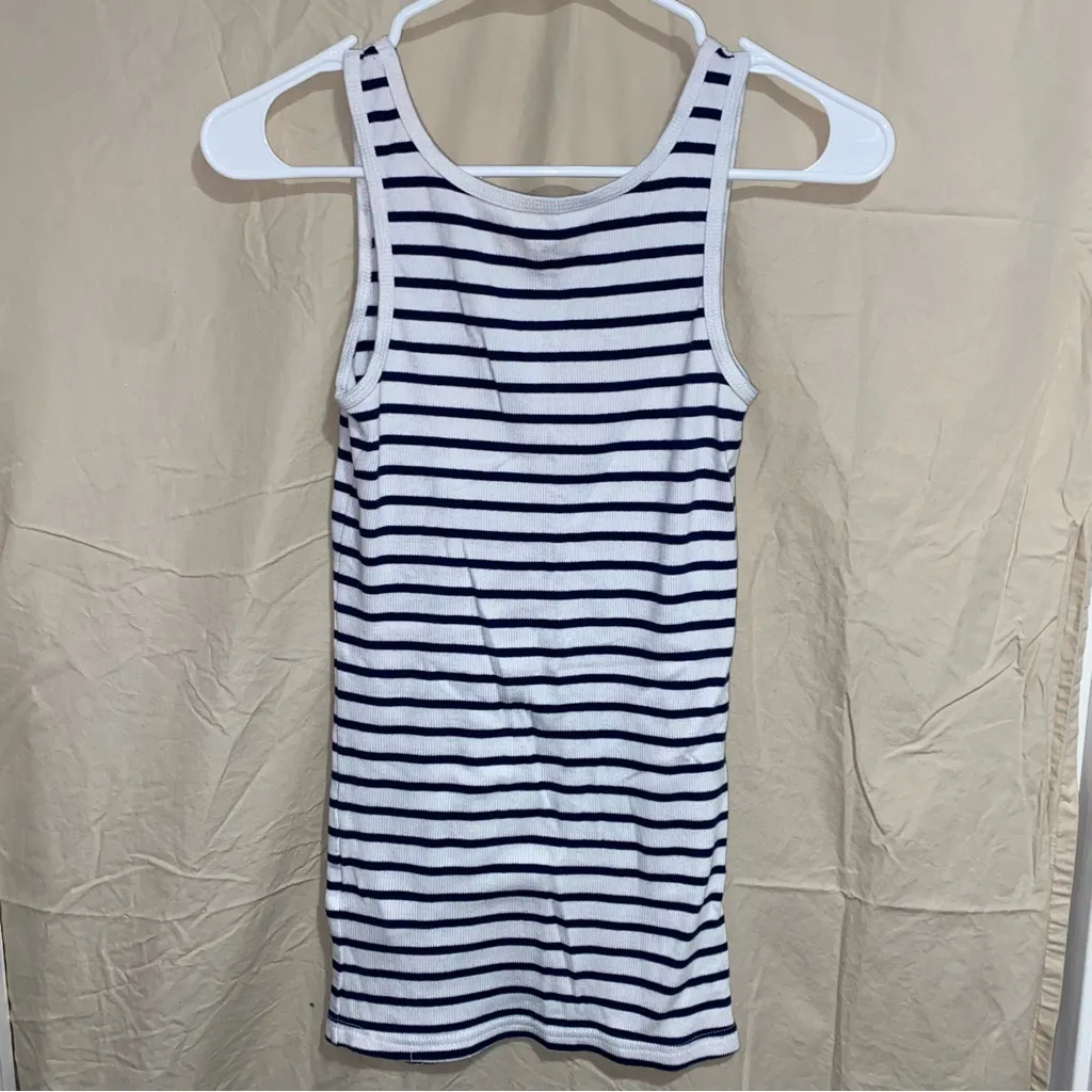 2/$10 BASICS TOPS BUNDLE AVAILABLE Black and White Striped H&M Tank Top - Image 3