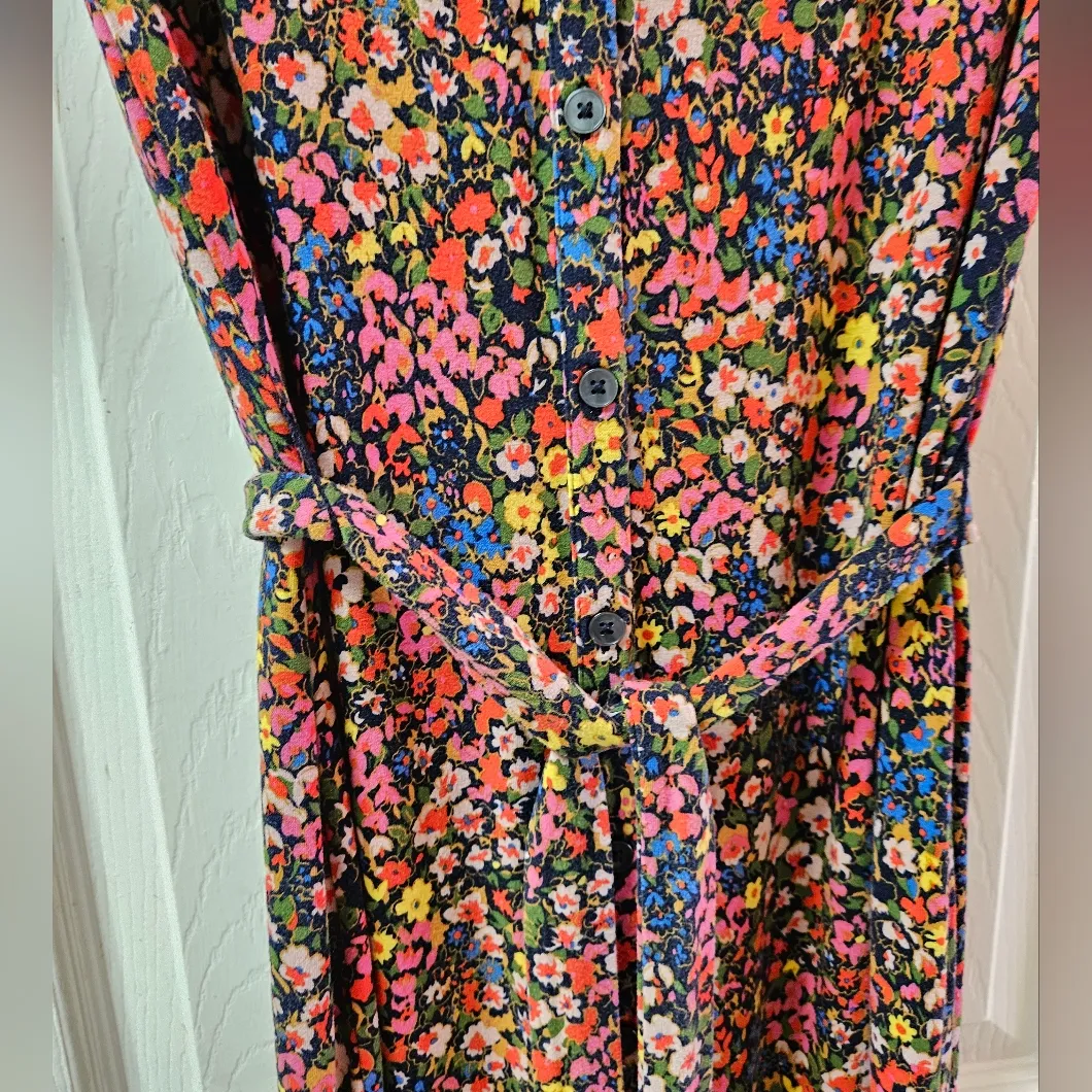 Boden FLORAL PRINT JERSEY MIDI DRESS IN MULTI GARDENIA PETAL - Image 6