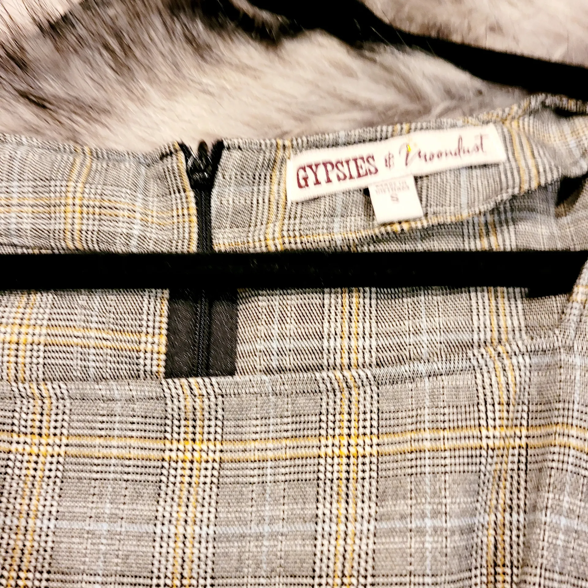 Band of Gypsies Gray and Yellow Plaid Dress - Image 3