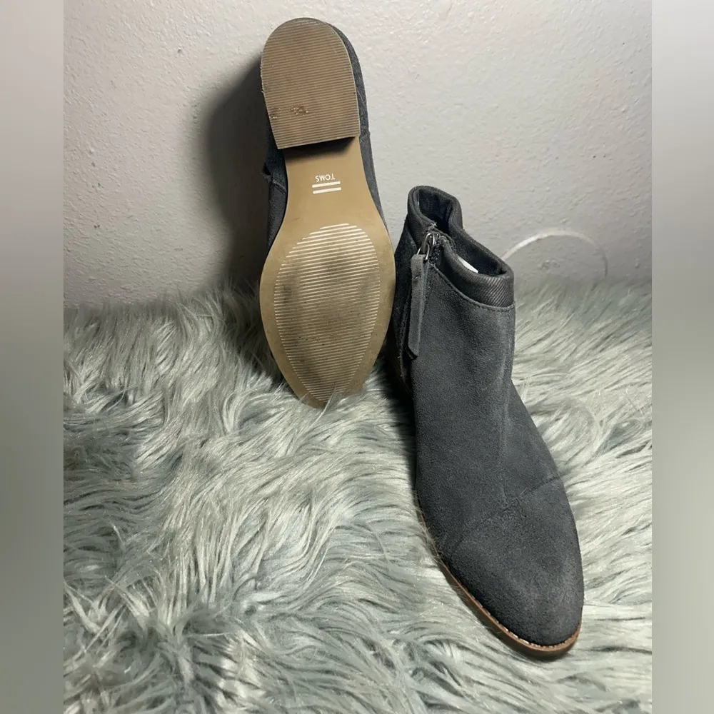 TOMS Womens Loren Ankle Boots Grey Suede / Felt Gray Ankle Boots Size 8 - Image 10