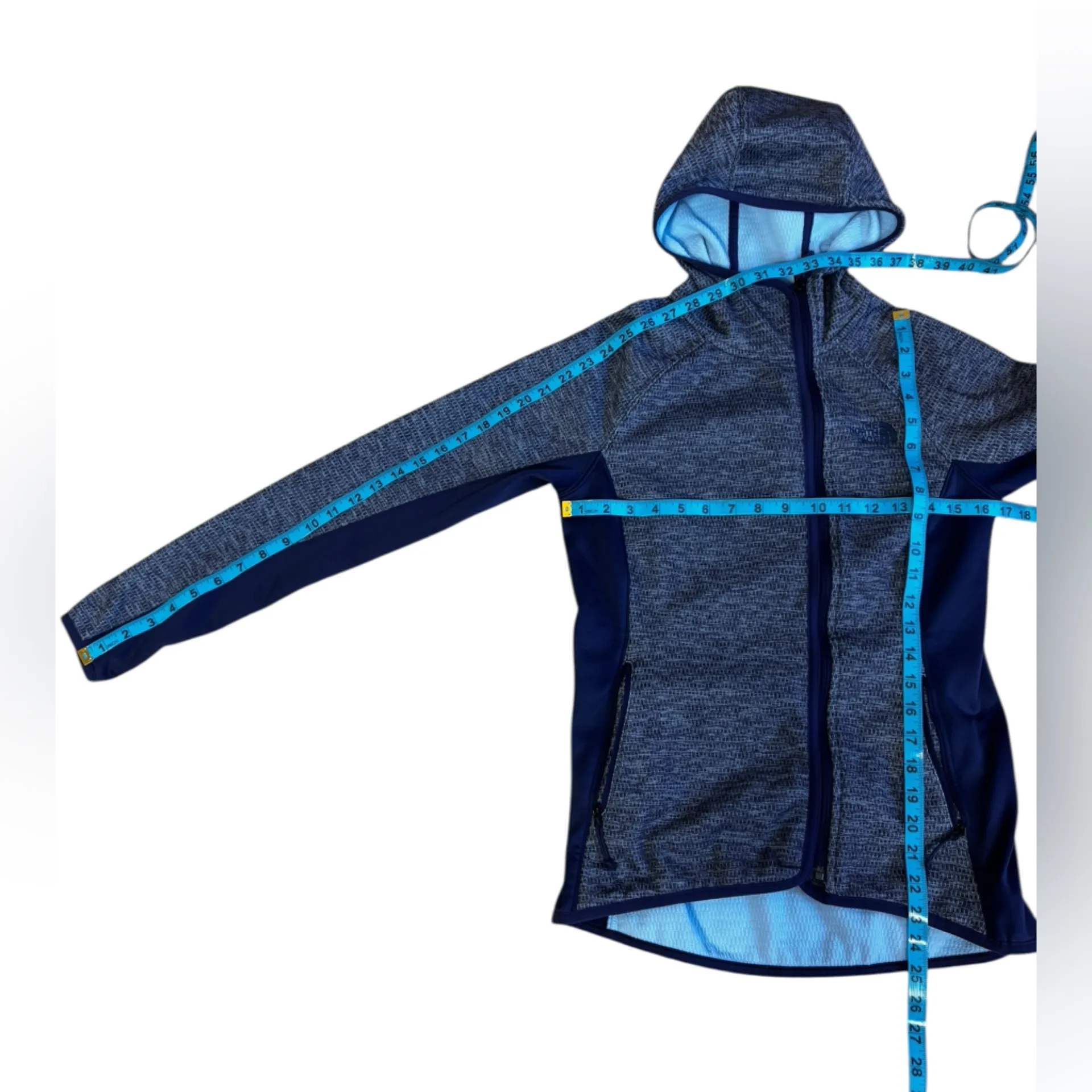 The North Face  Navy Heathered Full-Zip Jacket Size SP - Image 15